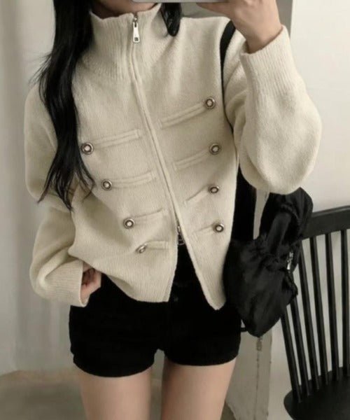 ZEYA - Helena Turtleneck Zip Knit Cardigan