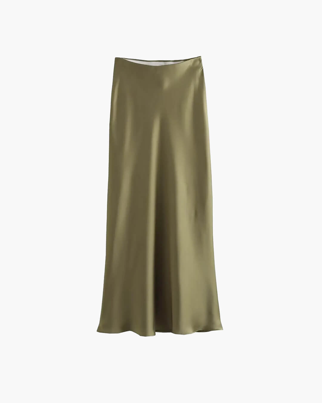 ZEYA - Hilde High Waist Black Satin Midi Skirt