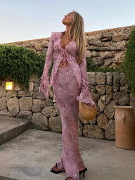 Carmen Mesh Bodycon Maxi Dress