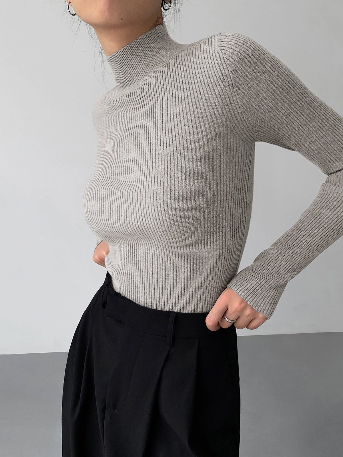 ZEYA - Janna Rib Knit Long Sleeve Shirt