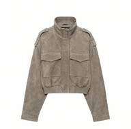Jasmin Faux Suede Cropped Jacket