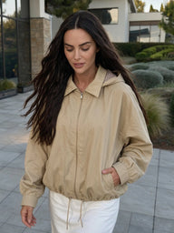 Jenny Drawstring Hooded Zip Jacket