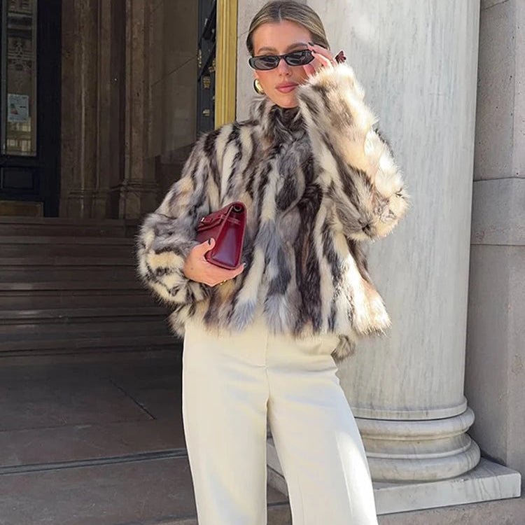 ZEYA - Jordy Leopard Faux Fur Coat