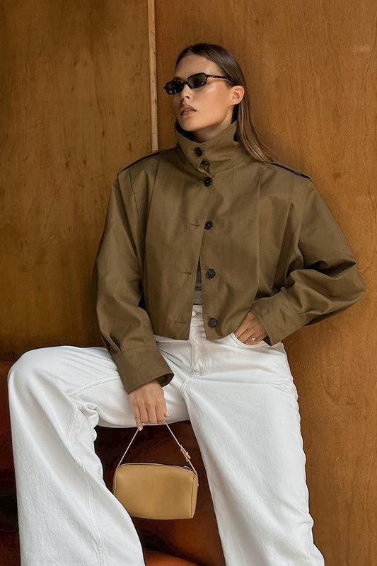 ZEYA - Julia Cropped Pleated Utility Jacket