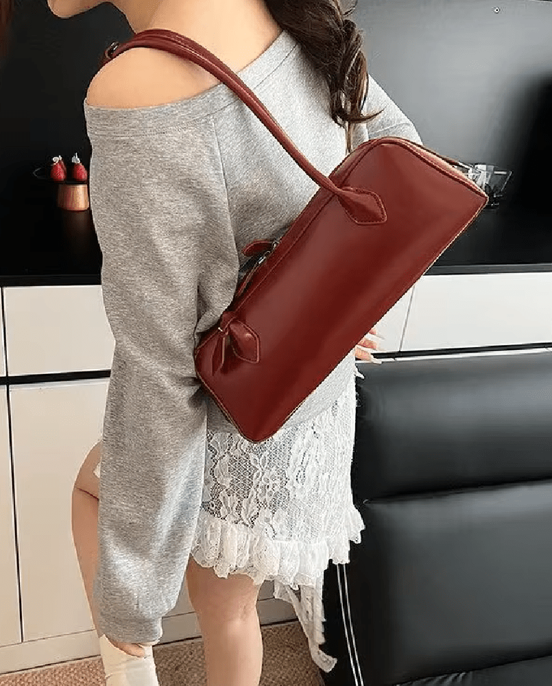 ZEYA - Julia Vintage Leather Baguette Bag