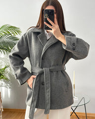 Juliette Faux Wool Coat with Belt