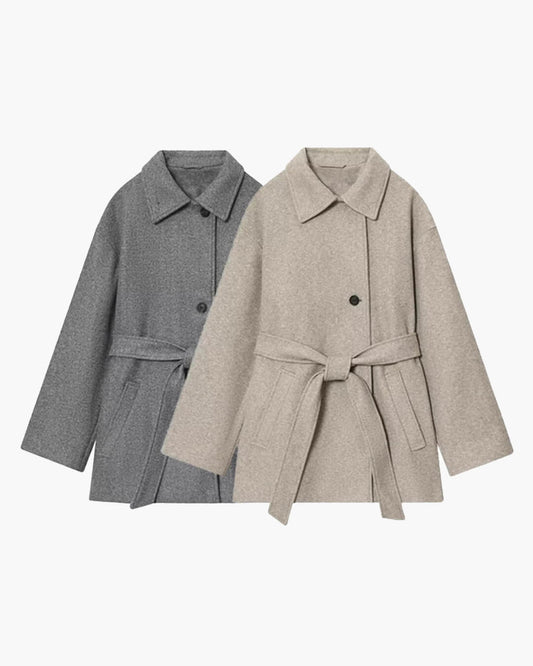 ZEYA - Juliette Faux Wool Coat with Belt