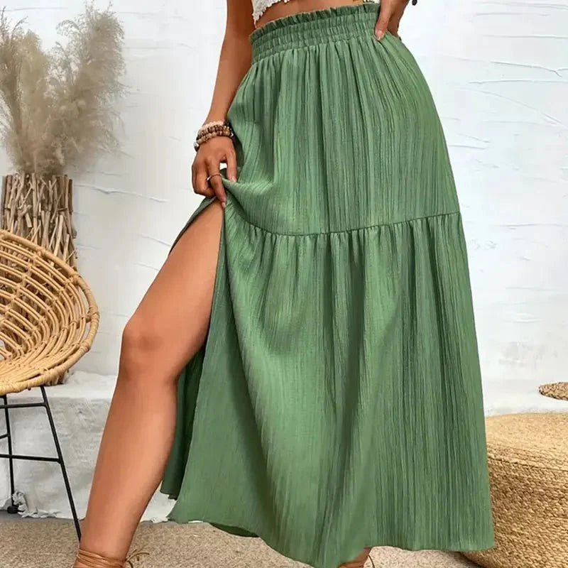 ZEYA - Kalia Bohemian Midi Ruffle Skirt