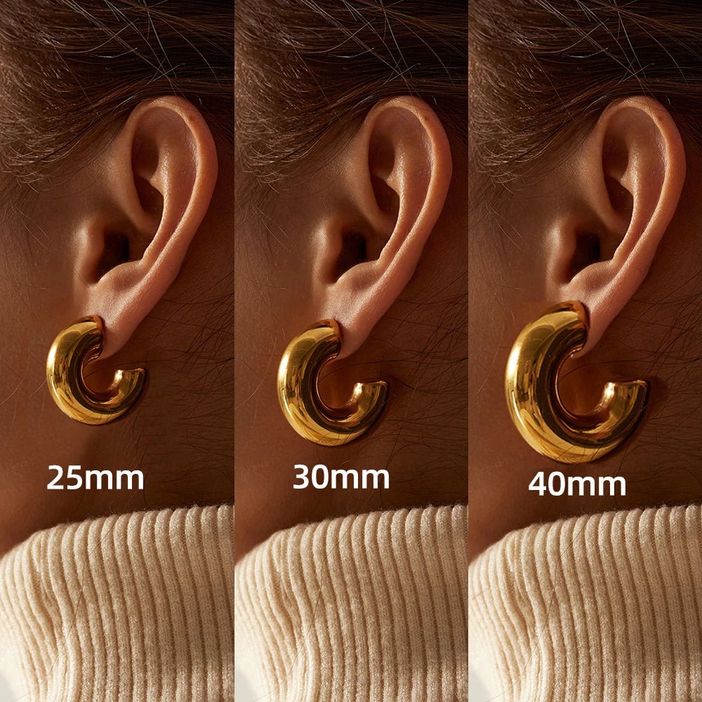 ZEYA - Kallie Gold Chunky Hoop Earrings