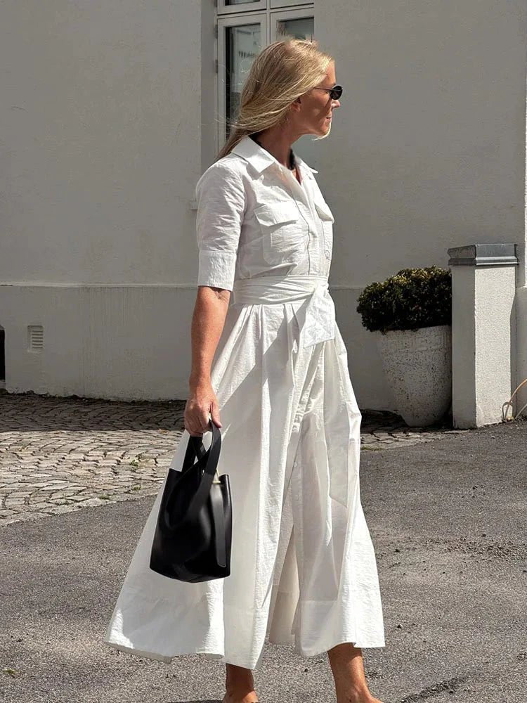 ZEYA - Karen Bow Tie-Waist Shirt Dress