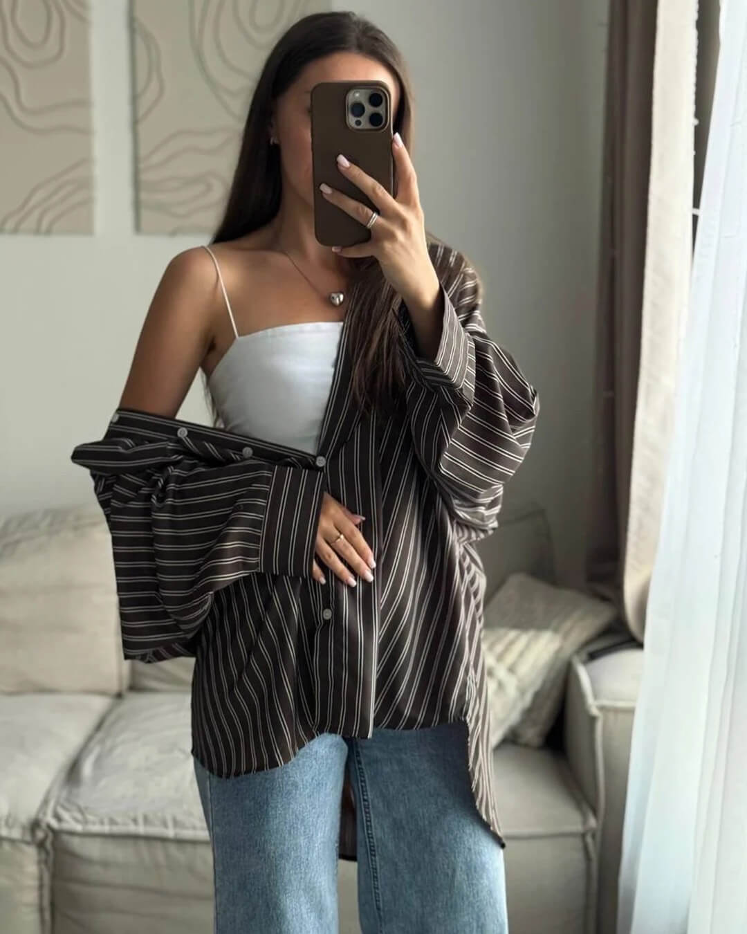 ZEYA - Kathy Bat Sleeve Striped Shirts