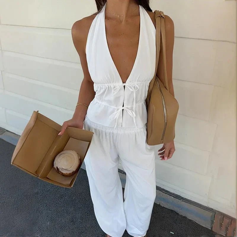 ZEYA - Kira Halter Cotton Two-Piece Set