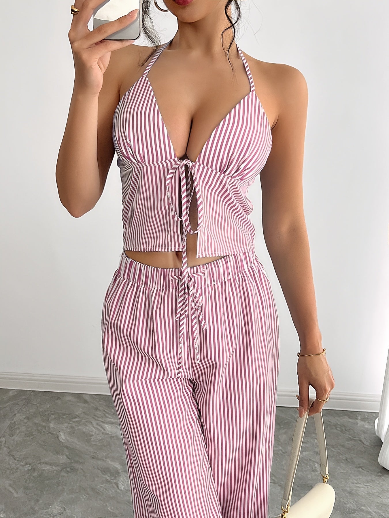 ZEYA - Kyra Striped Halter Top Set