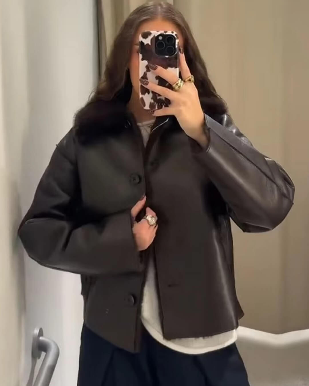 ZEYA - Laila Reversible Faux fur Leather Jacket