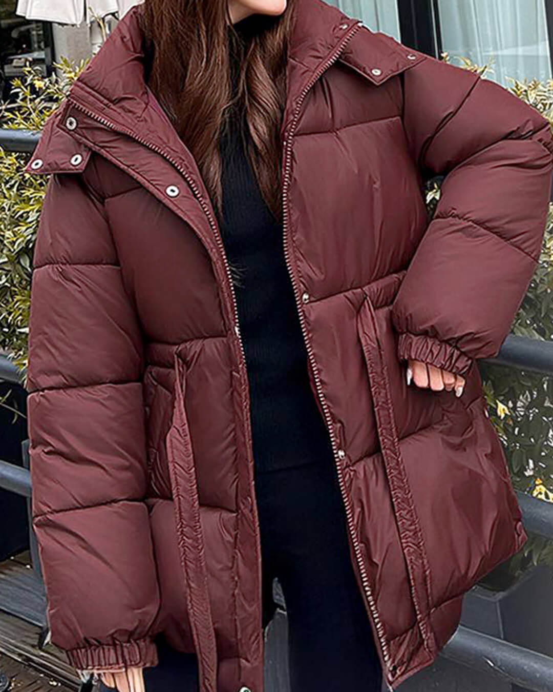 ZEYA - Lani Lace Up Hooded Coat