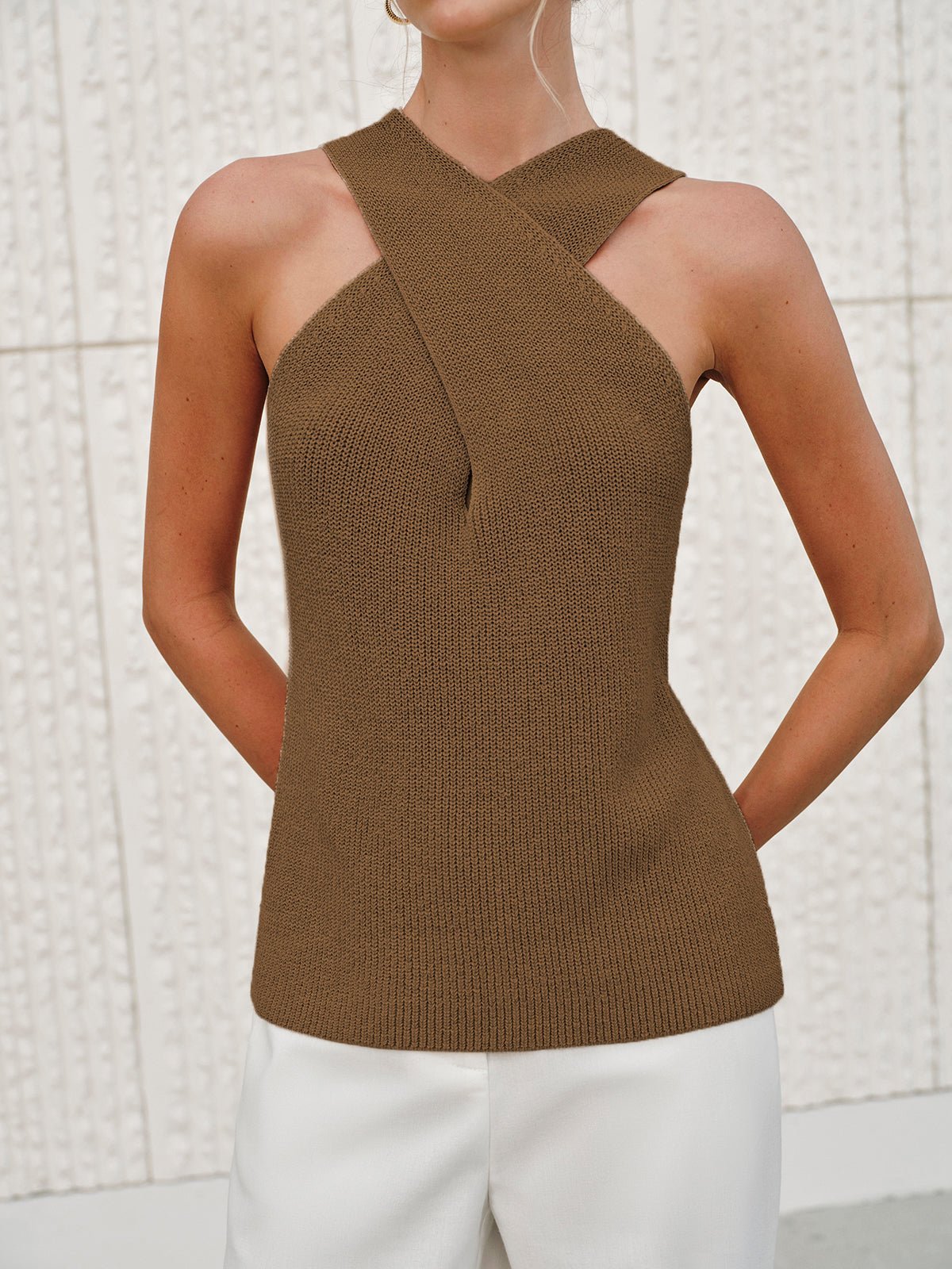 ZEYA - Laura Halter Cross-Over Tank Top