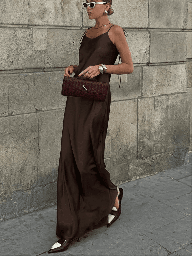 ZEYA - Leandra Backless Satin Maxi Dress