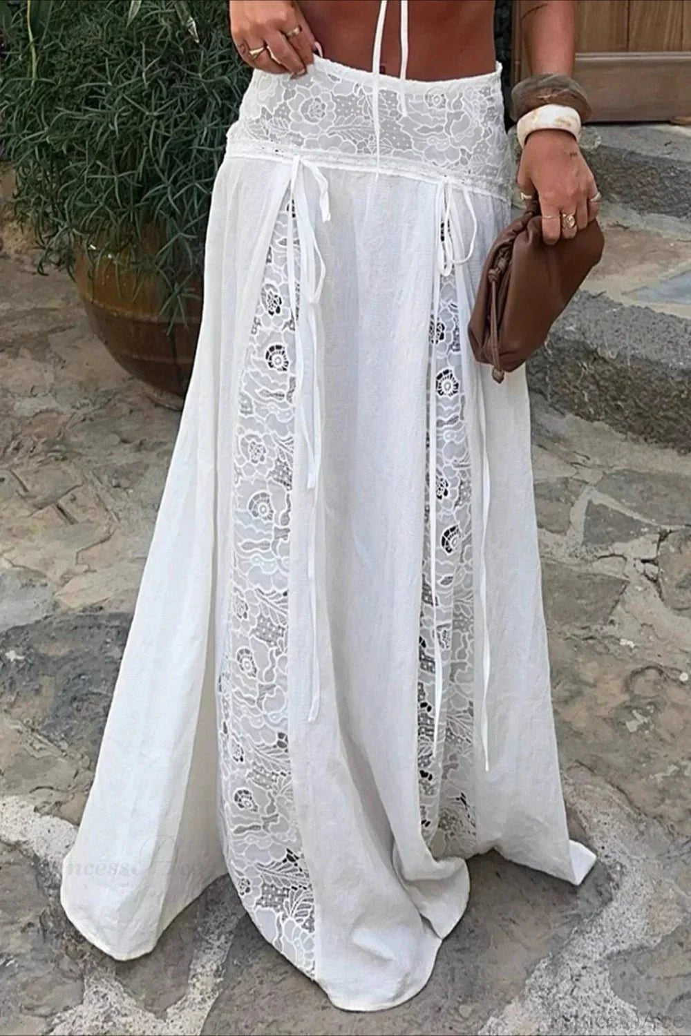 ZEYA - Lilith Boho Lace Patchwork Maxi Skirt