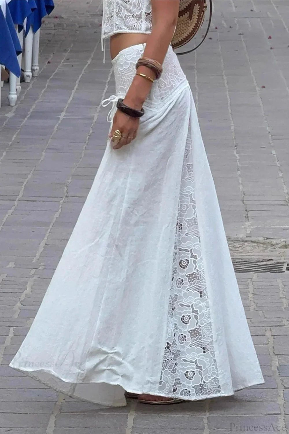 ZEYA - Lilith Boho Lace Patchwork Maxi Skirt