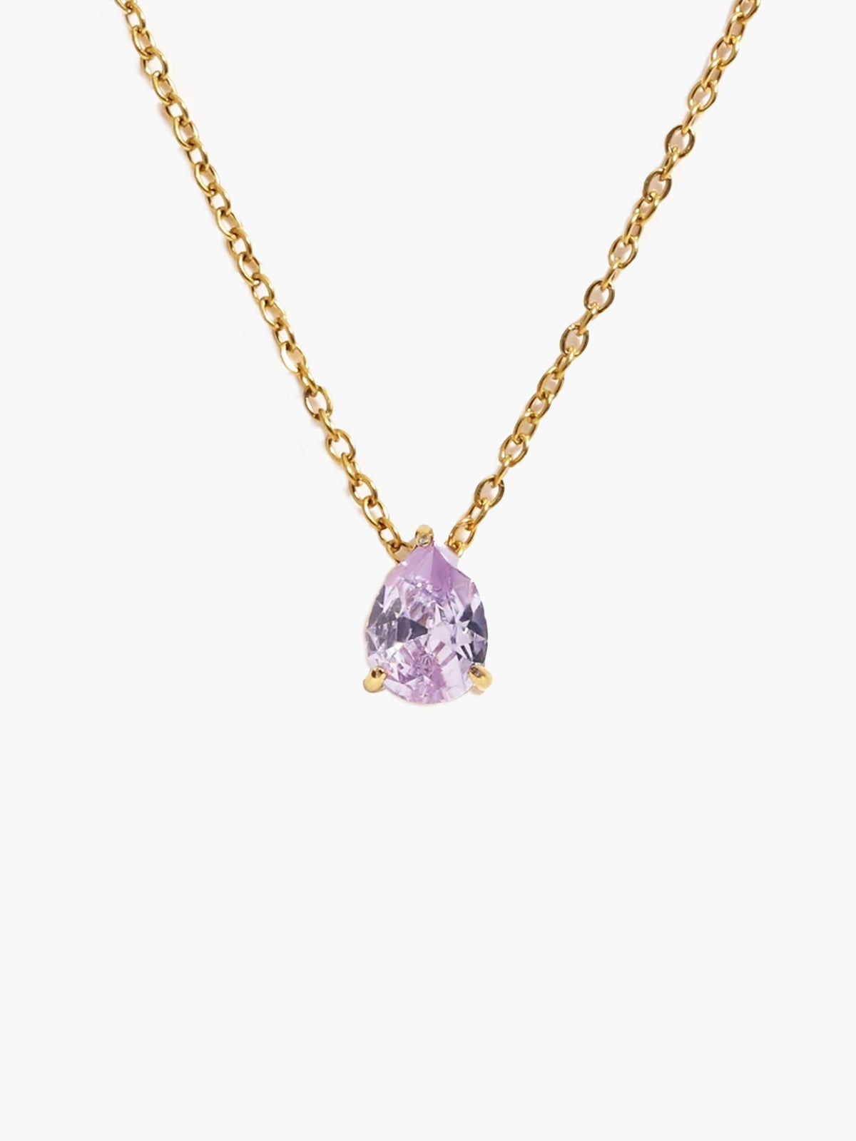 ZEYA - Lilith Necklace - Teardrop Pendant with Birthstone Zirconia Stones for Women
