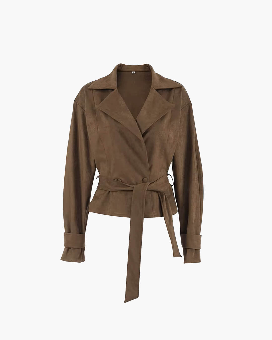 ZEYA - Lisa Faux Suede Belted Wrap Jacket