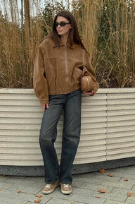Lisa Faux Suede Zip Relaxed Jacket