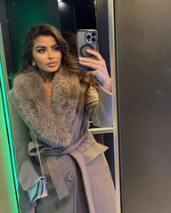 Lola Faux Fur Collar Maxi Coat