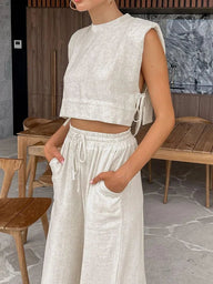 Lola Sleeveless Linen Pant Set