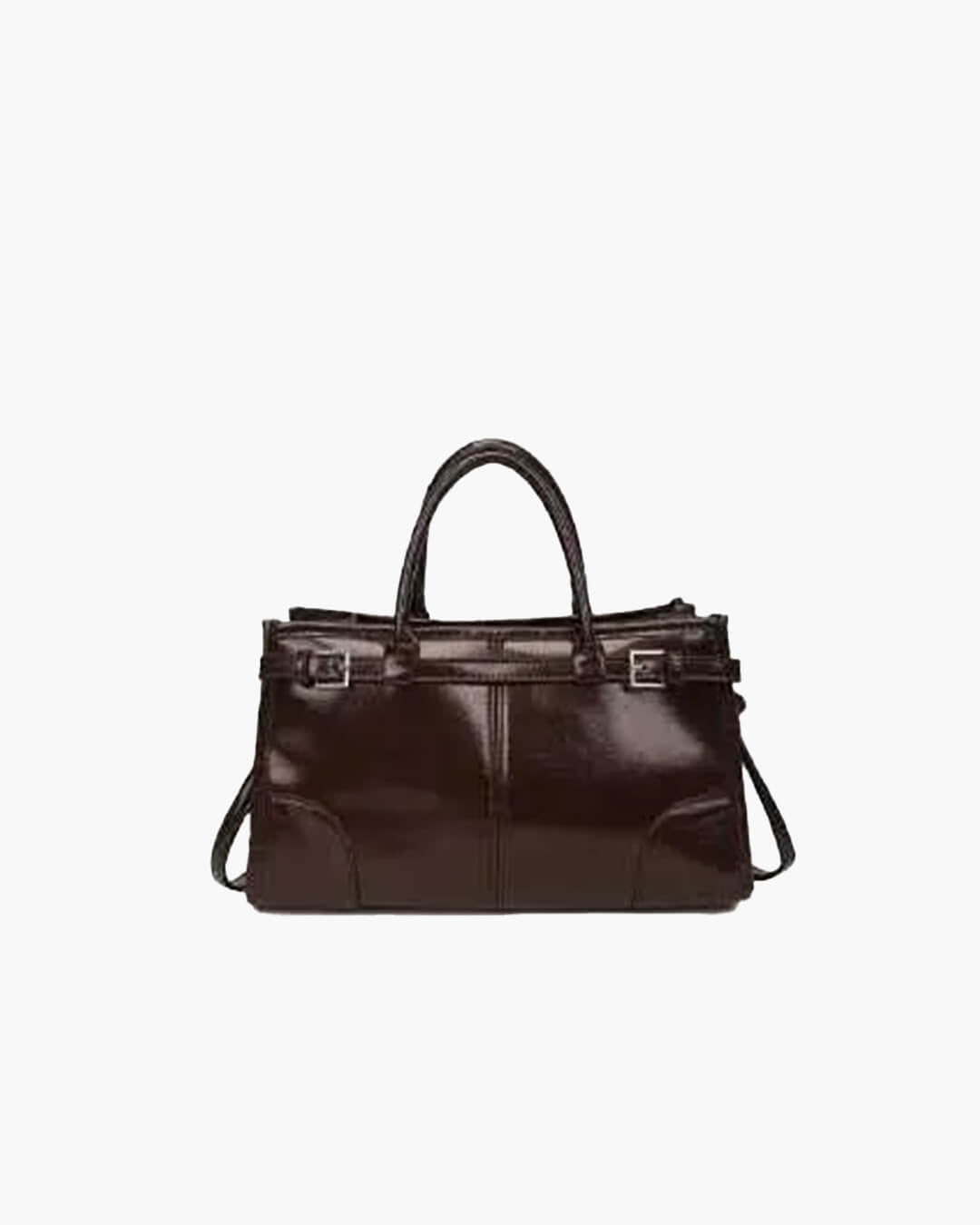 ZEYA - Lorena Leather Shoulder Bag with Belt Detail