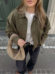 Lori Faux Suede Bomber Jacket
