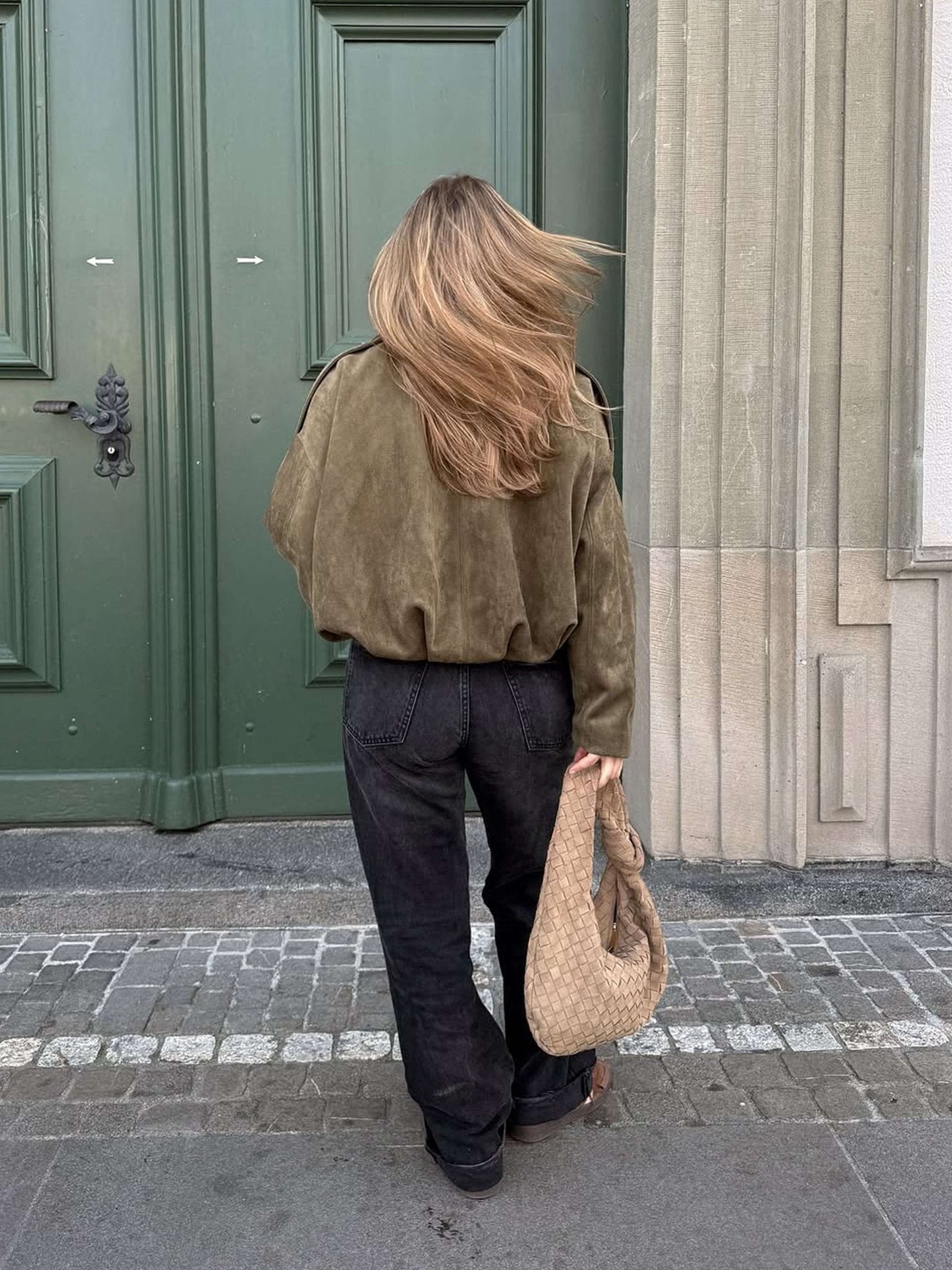 ZEYA - Lori Suede Bomber Jacket