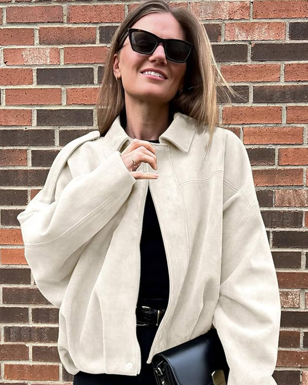 ZEYA - Lori Suede Bomber Jacket