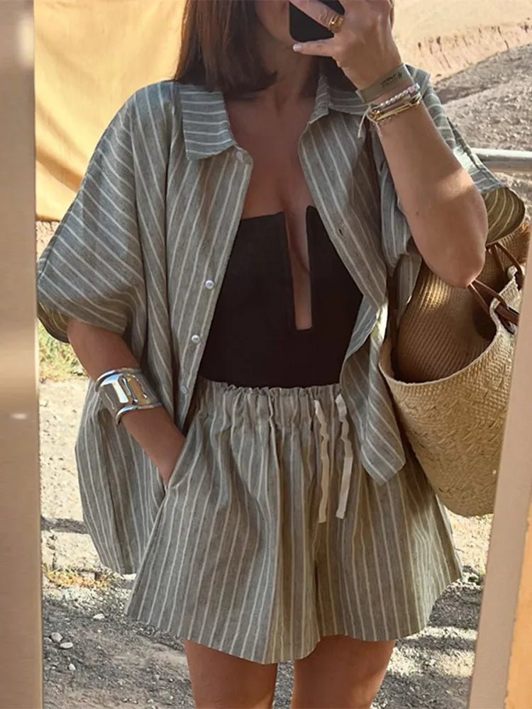 ZEYA - Mara Striped Shorts Set