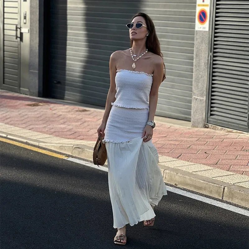 ZEYA - Maxine Knitted Tank Pleated Skirt Set