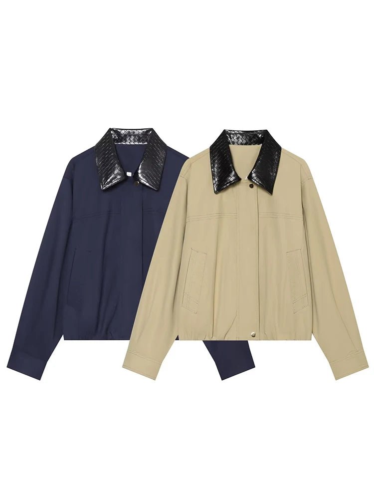 ZEYA - Naomi Contrast Collar Bomber Jacket