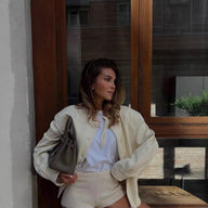 Naomi Stand Collar Jacket with Button Details