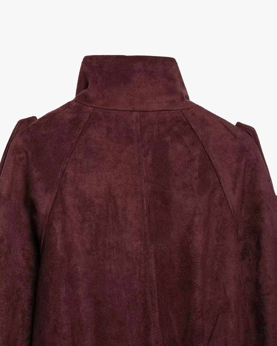 ZEYA - Nicole Funnel Neck Faux Suede Belted Jacket