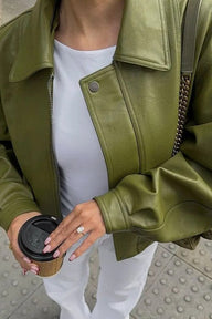 Nina Vintage Faux Leather Jacket