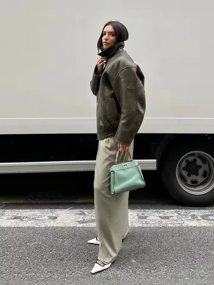 ZEYA - Nova Faux Leather BomberJacket