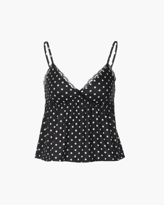 ZEYA - Octavia Dot Print Lace Trim Camisole