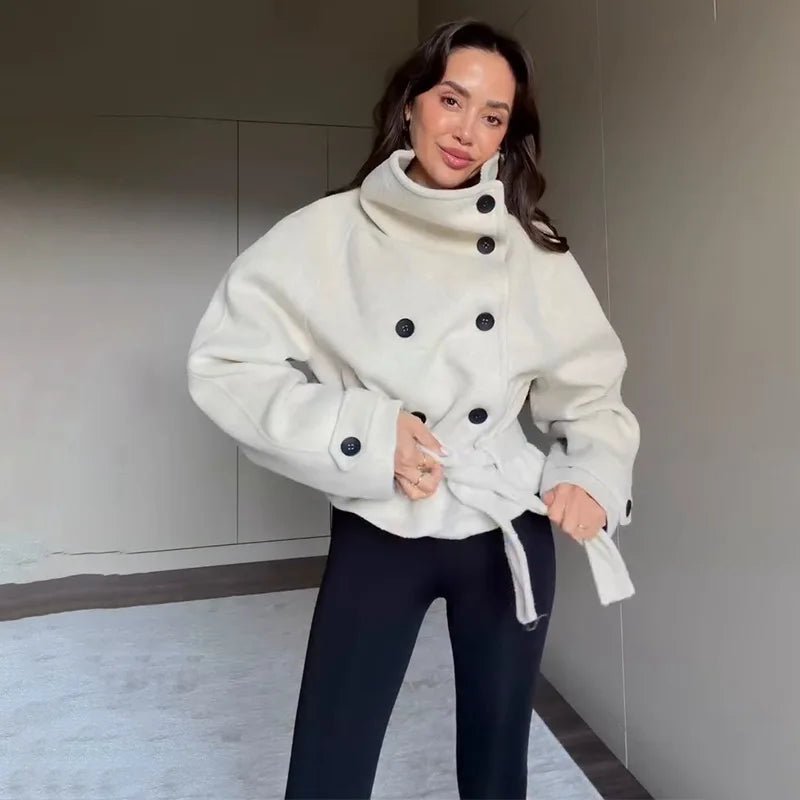 ZEYA - Olivia Belted Funnel Neck Coat