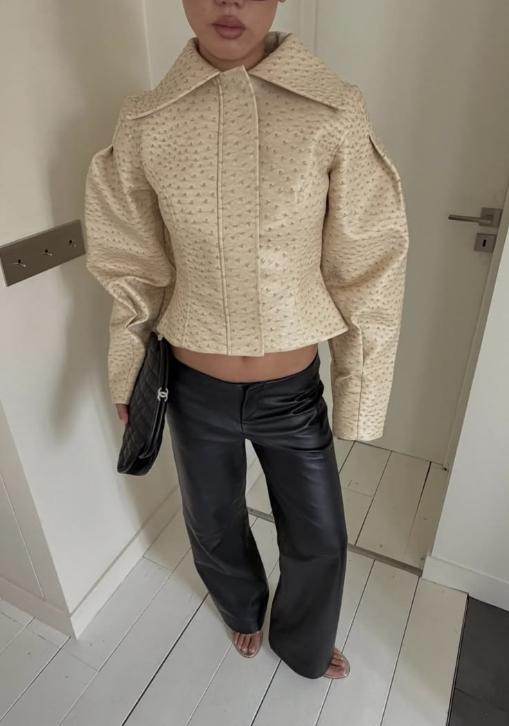 ZEYA - Rionna Ostrich Faux Leather Jacket
