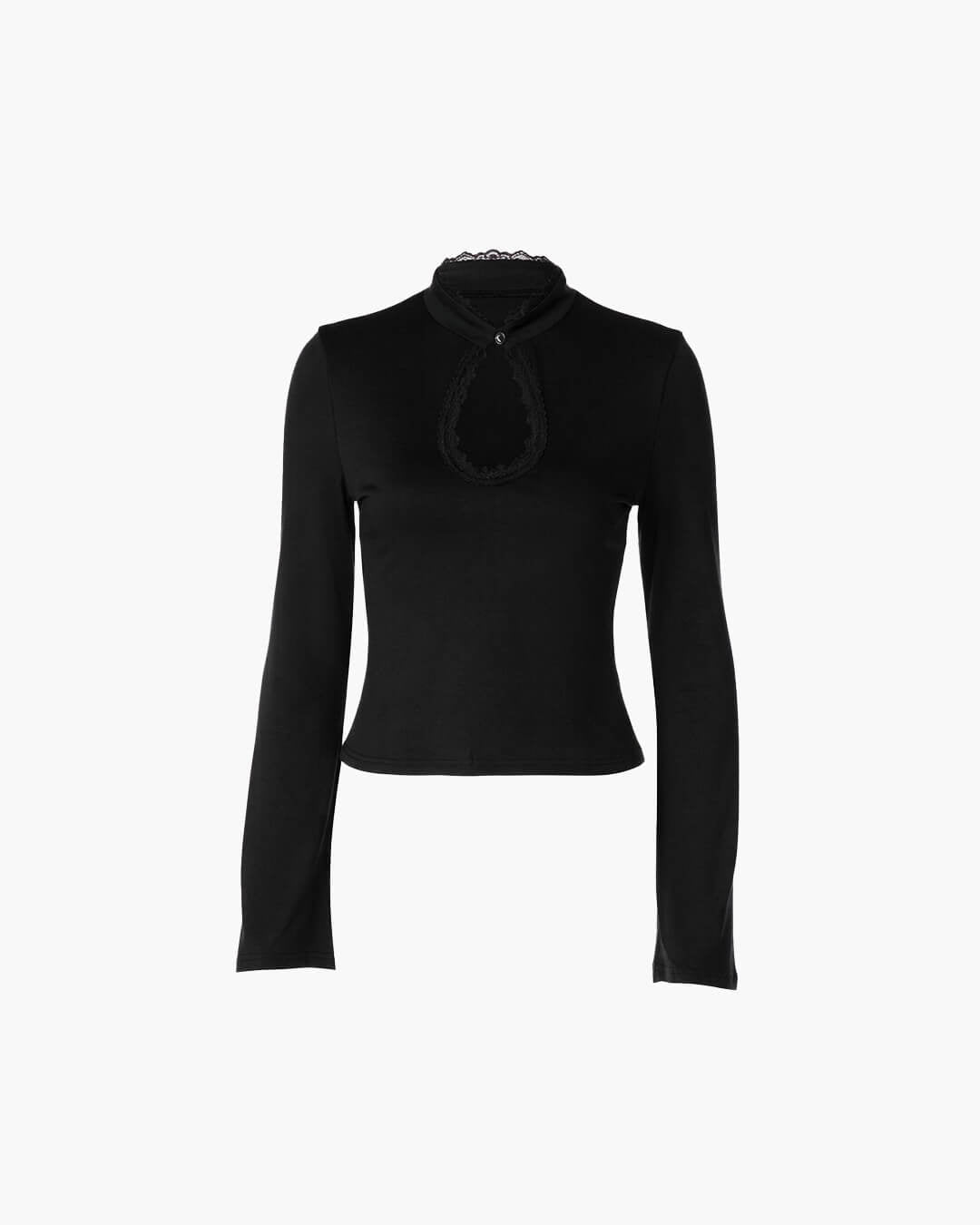 ZEYA - Rose High Neck Keyhole Blouse