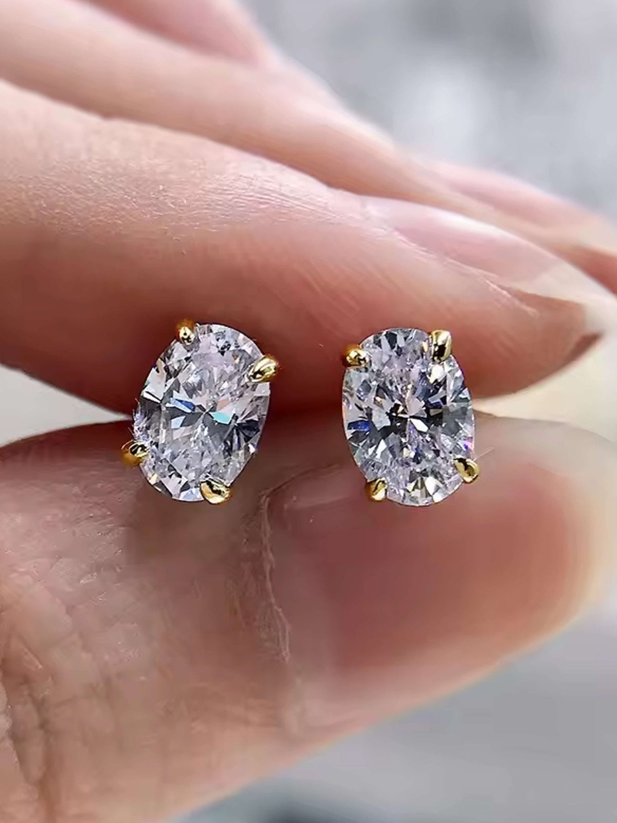 ZEYA - Sandra Oval Cut Zirconia Earrings