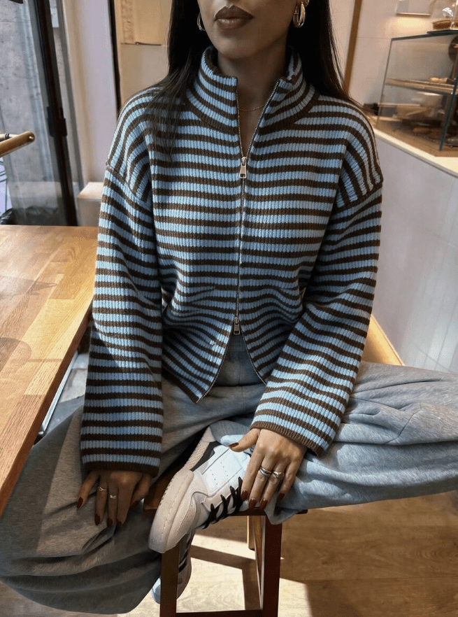 ZEYA - Sarah Striped Knit Cardigan