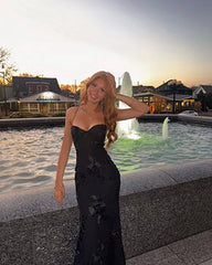 Scarlett Applique Tie-Back Evening Dress
