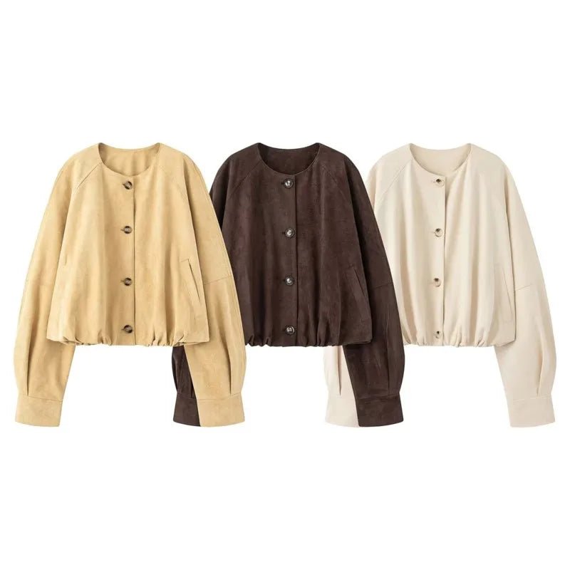 ZEYA - Sheena Button Vegan Leather Jacket