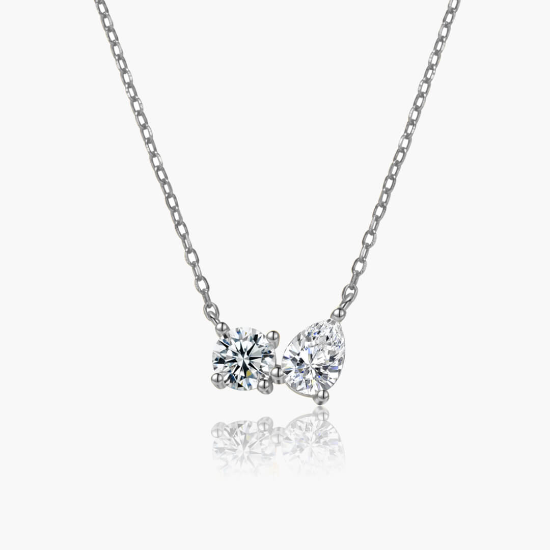 ZEYA - Sherah Twin Zirconia Pendant Necklace