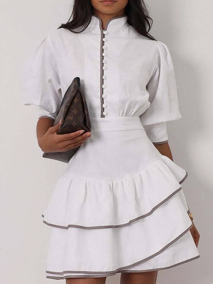 ZEYA - Sofia Patchwork Turtleneck Mini Dress