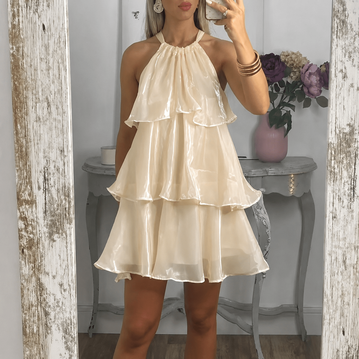 ZEYA - Sophia Organza Halterneck Mini Dress